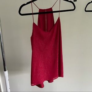 Red Express Shimmer Spaghetti Strap Top